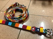 Collar para perro mascota de Diseño perro Collar para perros grandes Talla S M L Collar plano de cuero para perros grandes pequeños Collar para perro colorido arco iris