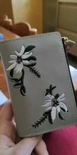 Billetera corta con estampado de flores para mujer, monedero pequeño con cremallera, tarjetero de cuero