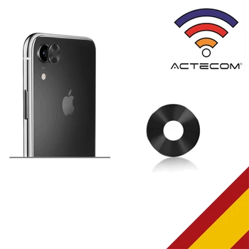 

ACTECOM Marco Protector de Camara compatible para iPhone XR Negro aluminio lente