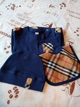 Ropa de estilo británico para bebé recién nacido, conjunto de 3 peleles a cuadros de algodón a rayas para recién nacidos, gorro y babero, moda de verano