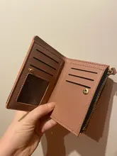 Billetera corta con estampado de flores para mujer, monedero pequeño con cremallera, tarjetero de cuero