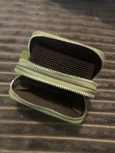 KEVIN YUN-tarjetero de piel auténtica para mujer, Cartera de gran capacidad con doble cremallera