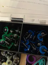Ojos de seguridad de animales para juguetes, caja de accesorios de plástico de colores variados de 8mm, 10mm, 12mm, 100 Uds.