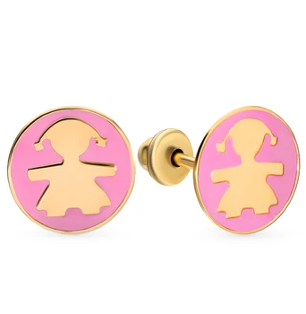 

Gold earrings with enamel sunlight sample 750