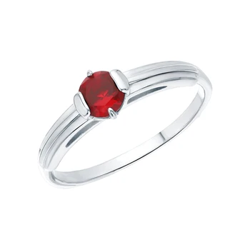 

Silver ring with Garnet synthetic sunlight sample 925