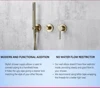 Smesiteli Shower System Set  Brushed Gold Wall Mount Bathroom Faucet Hidden Brass Hot Cold Valve Bath Shower Rain Shower Kit 2