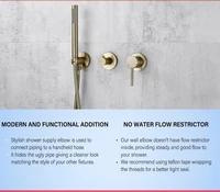 Smesiteli Shower System Set  Brushed Gold Wall Mount Bathroom Faucet Hidden Brass Hot Cold Valve Bath Shower Rain Shower Kit 2