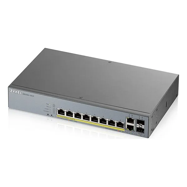 Переключатель ZyXEL GS1350-12HP-EU0101F 10 Гб 130 Вт 12 портов серый | Компьютеры и офис