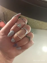 Conjunto de Anillos de nudillo de cristal Vintage para mujer, colgante de luna de loto, anillo bohemio, regalo de joyería