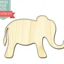 Вырезанный по дереву Слон-на заказ Выберите свой размер-лазерная резка Деревянные Художественные товары для рукоделия Настенный декор свадебный детский DCS0204
