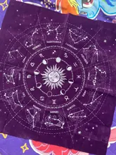Mantel de cartas de Tarot de 12 Constelaciones, juego de mesa de terciopelo, adivinación, Altar, paño, astrología, oráculo, Bloc de tarjetas