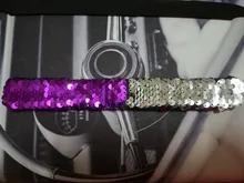 Brillante brazalete de lentejuelas de Color de costura círculo pulsera bofetada para niños niñas para niños navidad regalo de joyas de fiesta