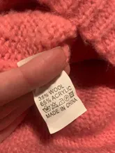 Women Sweater Outerwear Pullover Long-Sleeve Elegant Knitted Loose Pink Knitting Thick