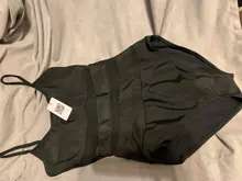 Riseado-bañador Vintage de una pieza para mujer, ropa de baño de malla, traje de baño negro con correa, ropa de playa, trajes de baño XXL 2021