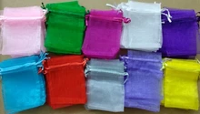 Paquete de joyería Organza, bolsa de regalo de fiesta, boda, cumpleaños y Navidad, 5x7, 7x9, 9x12, 10x15 cm, 100 uds.