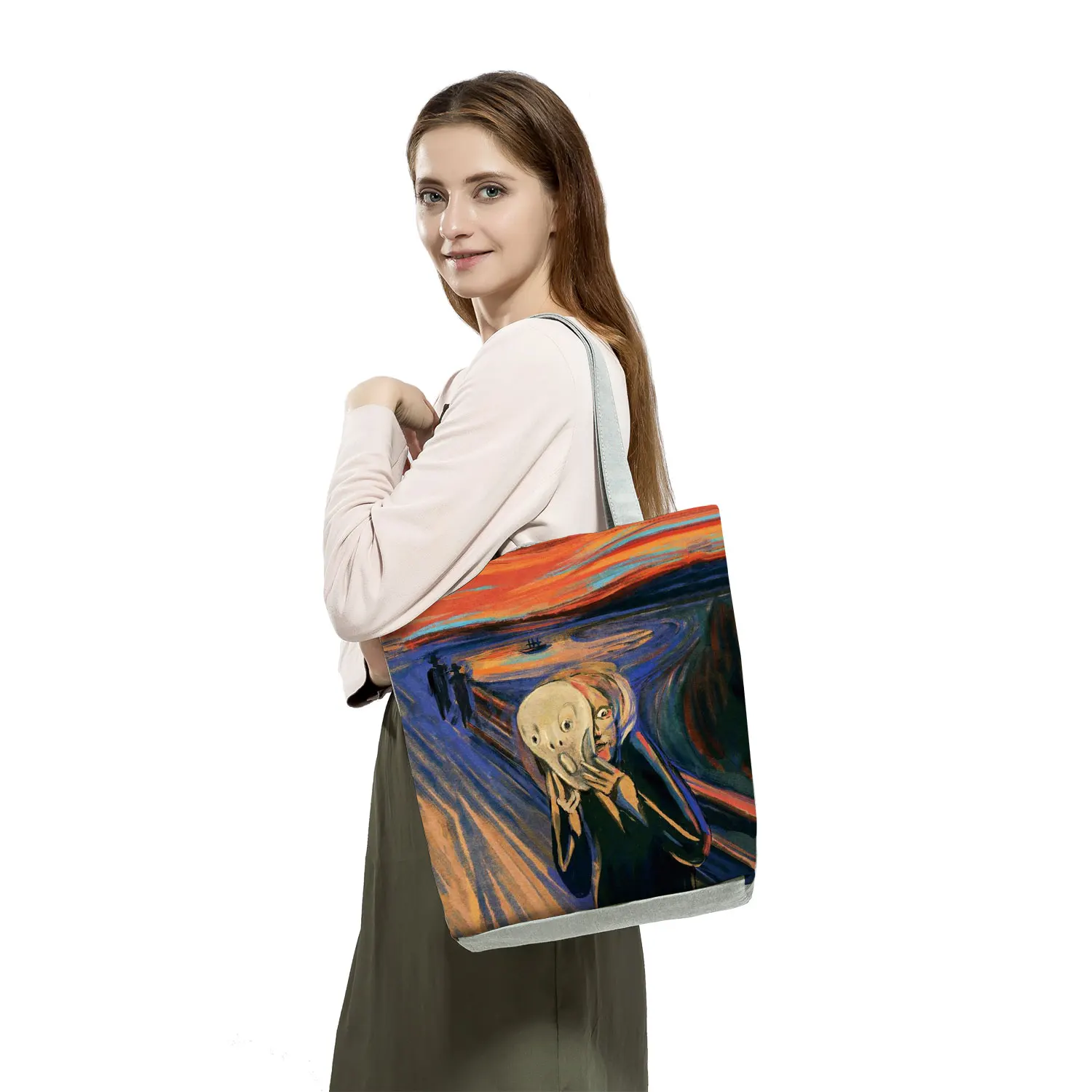 New Van Gogh Oil Painting Tote Bag Retro Art Fashion Travel Bag Women Casual Eco Reusable Shopping High Quality Foldable Handbag wristlets for women