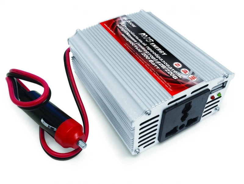 Инвертор AVS Energy IN-200W - номинальная мощность 200 Вт USB-выход защита от перегрева и