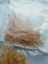 200 unids/lote 16 20 25 30 35 40 50mm tono brillante Bola de cobre Pin de la cabeza para la fabricación de la joyería DIY Headpin resultados Accesorios