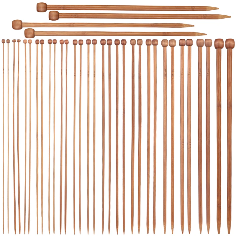 

TLKKUE 36pcs/Set 35cm Bamboo Crochet Knitting Needles Mushroom Head for Sweater Socks Weave Knitting Knit Tools Kit