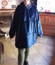 Manta de forro polar con mangas para exteriores, mantas de bolsillo con capucha, suave y cálida, bata inclinada, albornoz, sudadera, Jersey, novedad