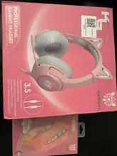 Auriculares Oreja de Gato con cable para chicas, cascos estéreo con micrófono y luz LED para ordenador portátil/PS4/Xbox One, color rosa