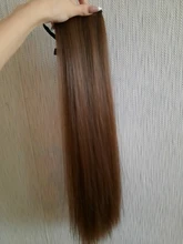 Eunice-coletero largo y recto con Clip en la cola, postizo con horquillas, extensiones de cabello sintético