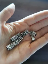 24 uds pelo tubo grano cuentas rúnicas vikingas Dreadlock trenzado joyería barba decoración para el pelo estilo accesorios