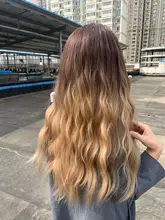 JONRENAU-Peluca de cabello sintético con flequillo para mujer, pelo largo ondulado Natural, Rubio mixto, marrón claro, para fiesta, Blanco/negro