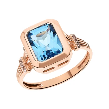 

Gold ring with Topaz sunlight sample 585