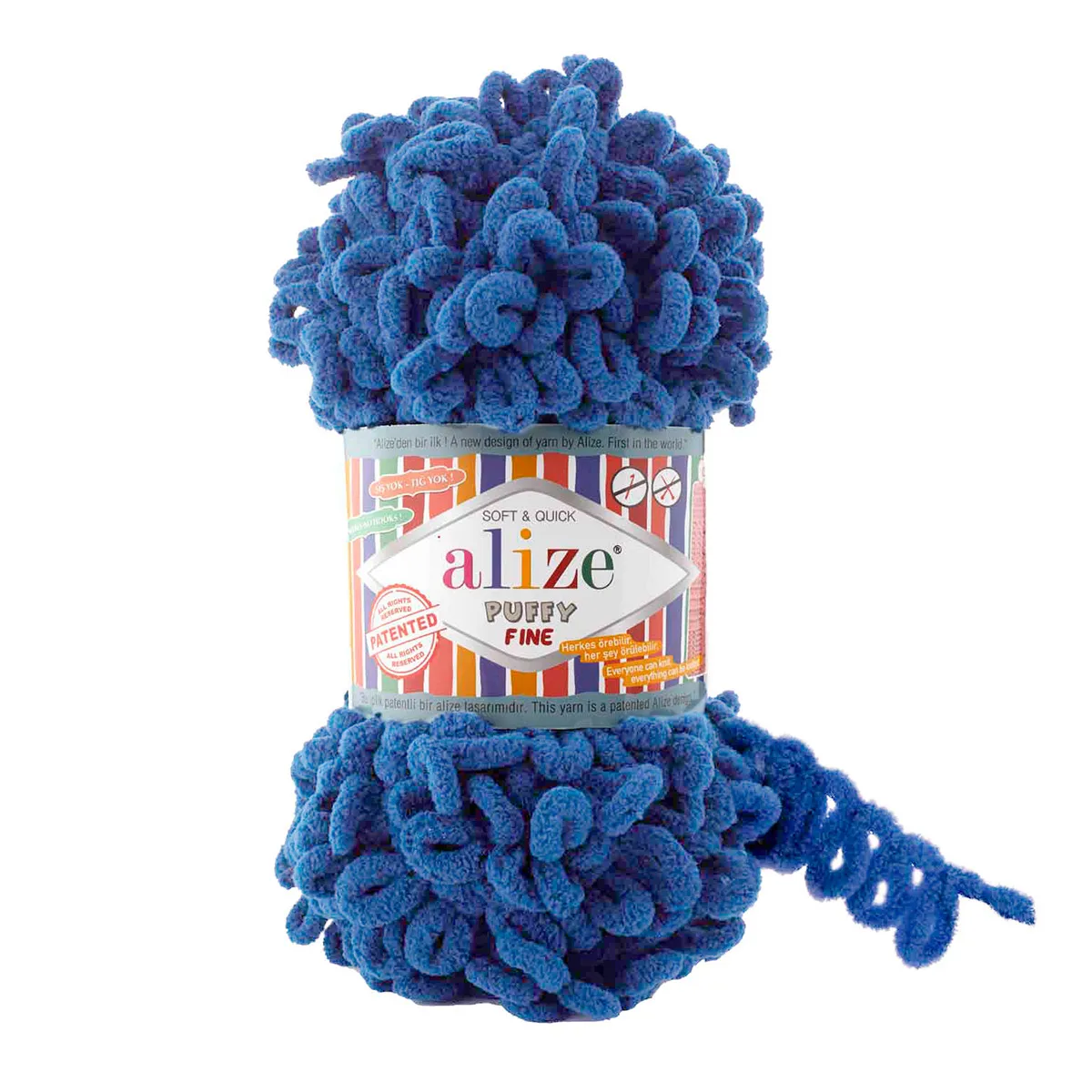 Alize Puffy Color 6052 - 5 Gomitoli Di Lana Senza Ago, 100g L'uno, Microfibra Morbida Per Coperte E Accessori Bambini