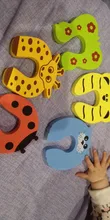 5 unids/lote la protección de la seguridad del bebé lindo Animal Tope de puerta de seguridad de bebé Tarjeta de bloqueo cuidado de recién nacido Niño dedo Protector