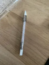 Pluma de escultura de silicona para manicura, herramienta de punto de manicura acrílica de doble punta de 2 formas para esculpir, pintura artesanal, purpurina, diamantes de imitación, 1 ud.