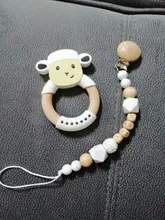 Pacifier-Clip Dummy-Chain Christmas-Day-Gift Custom Teething Baby Silicone Personal Sheep-Pendant