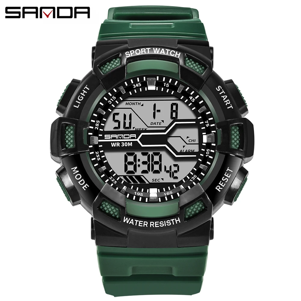 

SANDA Multifunctional LED Waterproof Digital Watch Swimming Outdoor Sports Watch Male Trend Fashion Business Big Digital Watch