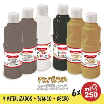 

Starplast Acrylic Paint, painting Bright, washable, 250 ml, for printed canvas painting, paper, ceramics, Wood, etc.
