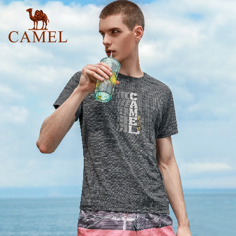 Футболка CAMEL мужская спортивная летняя повседневная с принтом удобная дышащая