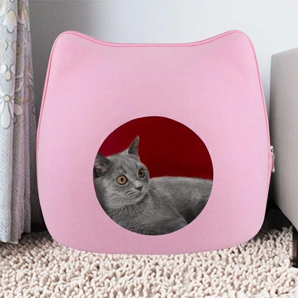 Pink Домик для домашних животных, кровать для собак, кошек, спальный мешок с застежкой-молнией, гнездо в форме кошки, подушка для кошек, корзина, товары для кошек, товары для животных - Цвет: Pink