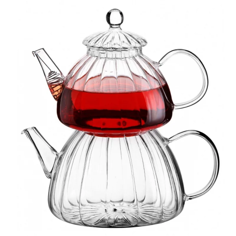  New Heat Resistant Glass Elegant Teapot Set-with its unique design -makes a difference in your kitc - 10000032462937