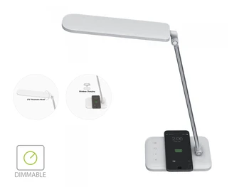 

V-TAC JF1027 Led lamp 16W with QI Wireless charger for Smartphone table dimmable CCT changing color 3 In 1 body Bia