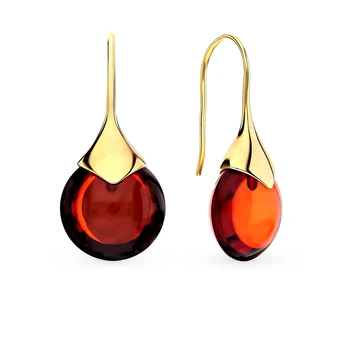 

Silver earrings with amber sunlight sample 925