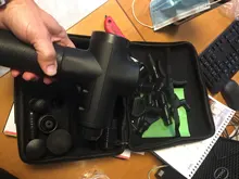 Pistola de masaje eléctrica LCD para adelgazar músculos, relajación para cuello, parte trasera del pie, pierna, hombros, pistola de masaje de percusión