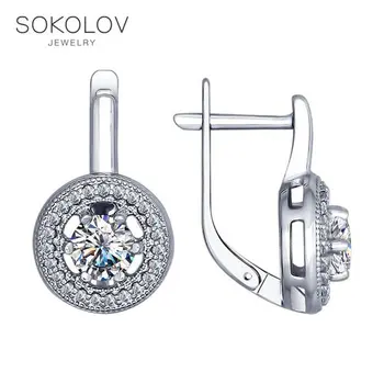 

SOKOLOV Silver drop earrings with stones with cubic zirconia fashion jewelry silver 925 women's male, long earrings