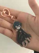 Vograce abalorios holográficos acrílico transparente impreso holograma llavero, haga su propio llavero acrílico con anime