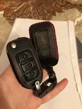 Cuero coche caso clave de Starline E63 E90 E91 E61 E95 E66 2-coche alarma LCD controlador remoto llavero transmisor llaves cubierta