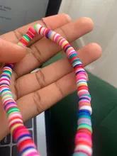 Go2Boho-cadena para la muñeca para mujer, soporte para teléfono, cadenas telefónicas de playa, correa de fruta, arcilla polimérica colorida, cordón de cuentas Heishi