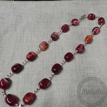 

Beads from agate tinted, crimson, 60 cm