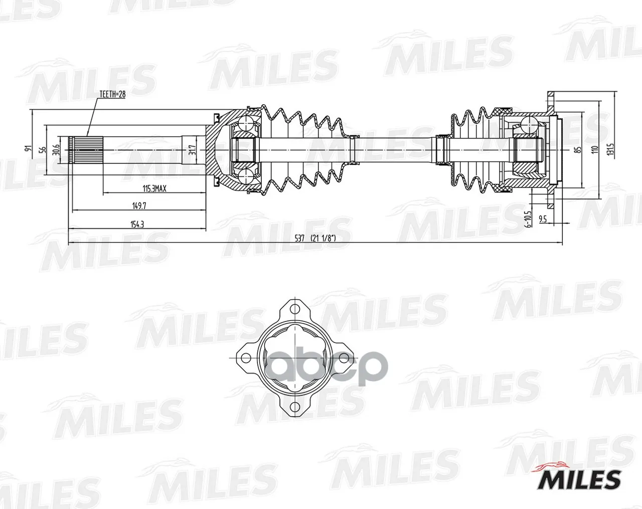Привод В Сборе Mitsubishi Pajero Ii/Sport/L200 Iii 2.4-3.5 90-09 Пер. Прав. Miles Gc02077 Miles арт. GC02077