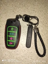 Cuero Luminoso de llave de coche para gran pared Haval Coupe H7 H8 H9 GMW H6, cubierta pequeña a rayas de Color, carcasa del mando a distancia, llavero