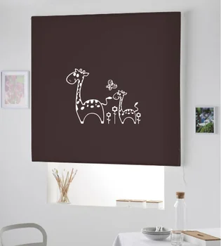 

Blind Iroa roll Child/Breast Giraffe and baby! ROLLER BLINDS TRANSLUCENT! (CHOCOLATE 100X175)
