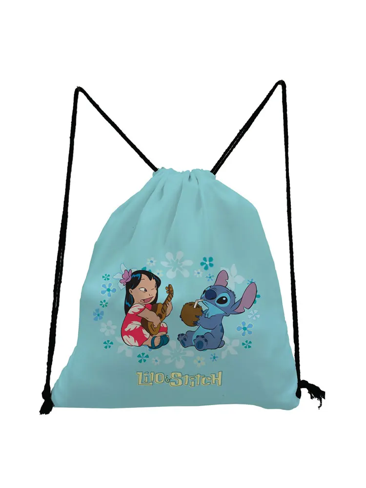 Disney Lilo Stitch Drawstring Bags Cute Cartoon Child Small Backpack Eco Reusable Travel Storage Bag Minimalist Swim Backpack
